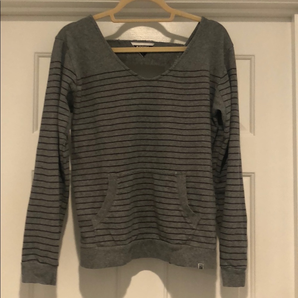 Roxy Striped Off Shoulder Sweatshirt